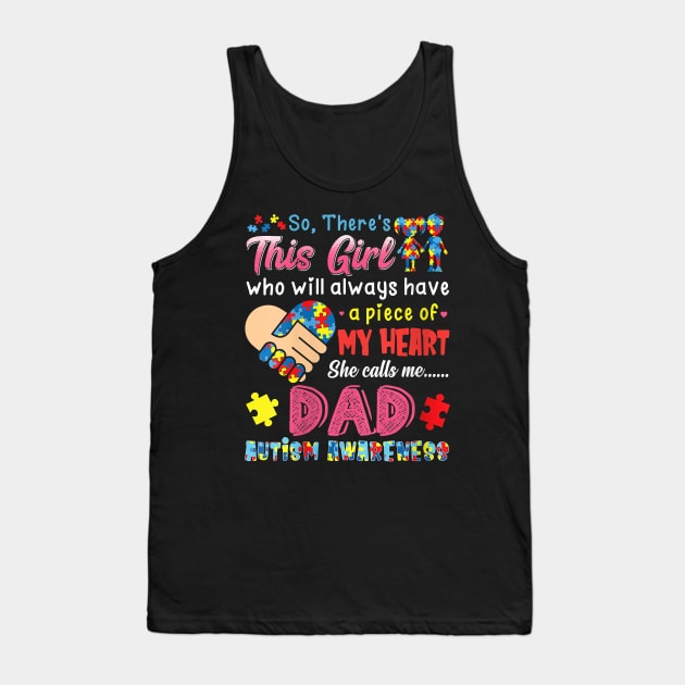 womens res this girl she calls me dad autism awareness Tank Top by Samy Van Der Borght